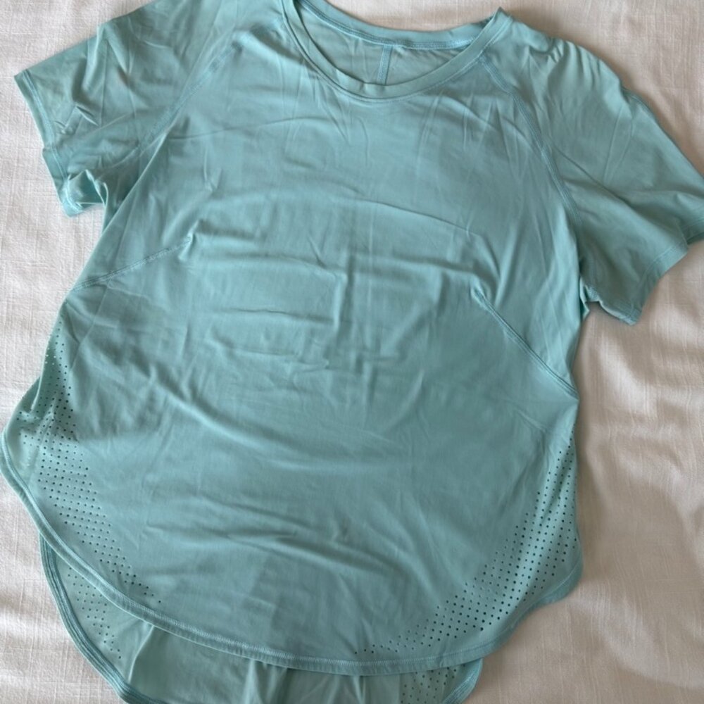 Blue Lululemon UVP Run Short Sleeve